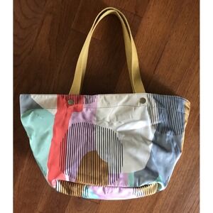 Fossil Key-per XL Tote Bag Coated Canvas Geometric Design Pockets 18"W, 10"T